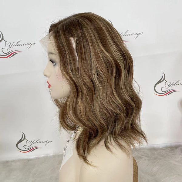 LACE TOP WIG RUROPEAN HAIR HIGHLIGHT COLOR #Balayage