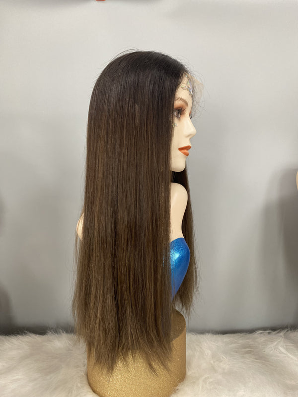 LACE TOP WIG RUROPEAN HAIR HIGHLIGHT COLOR #P3