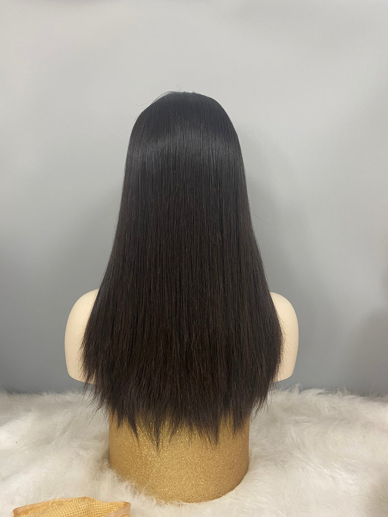 LACE TOP WIG RUROPEAN HAIR HIGHLIGHT NATURAL COLOR