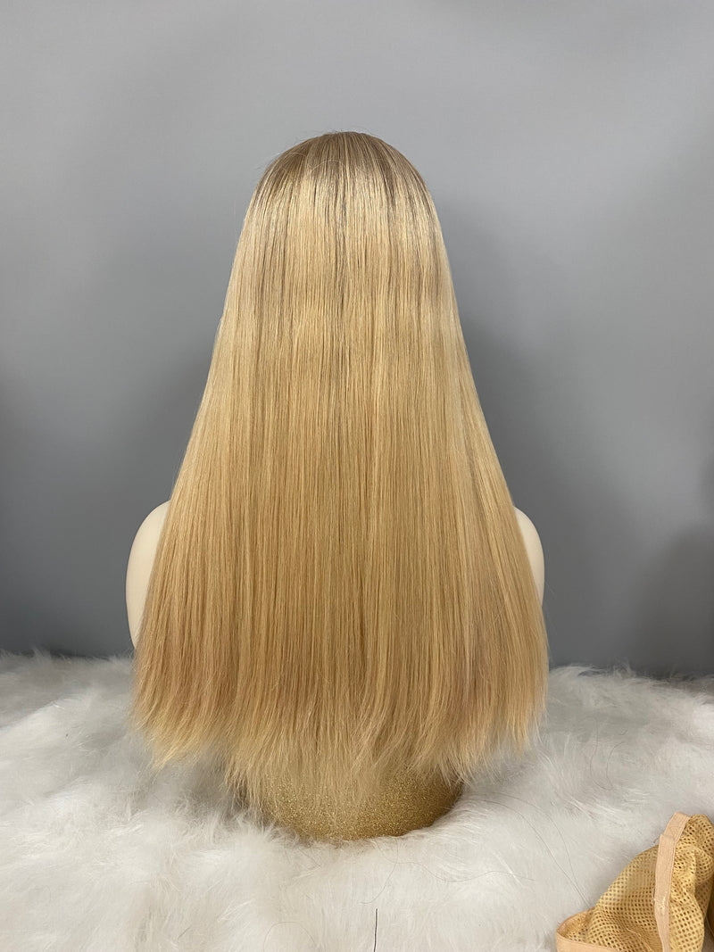 LACE TOP WIG RUROPEAN HAIR HIGHLIGHT BLONDE COLOR #180