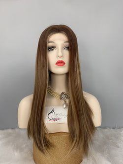 LACE TOP WIG RUROPEAN HAIR HIGHLIGHT BLONDE COLOR #6/10/14