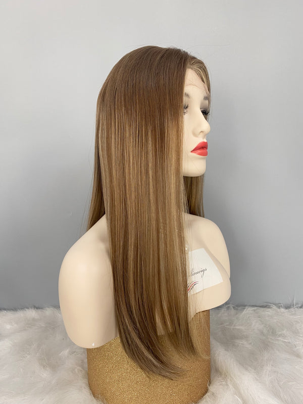 LACE TOP WIG RUROPEAN HAIR HIGHLIGHT BLONDE COLOR #8/10/16