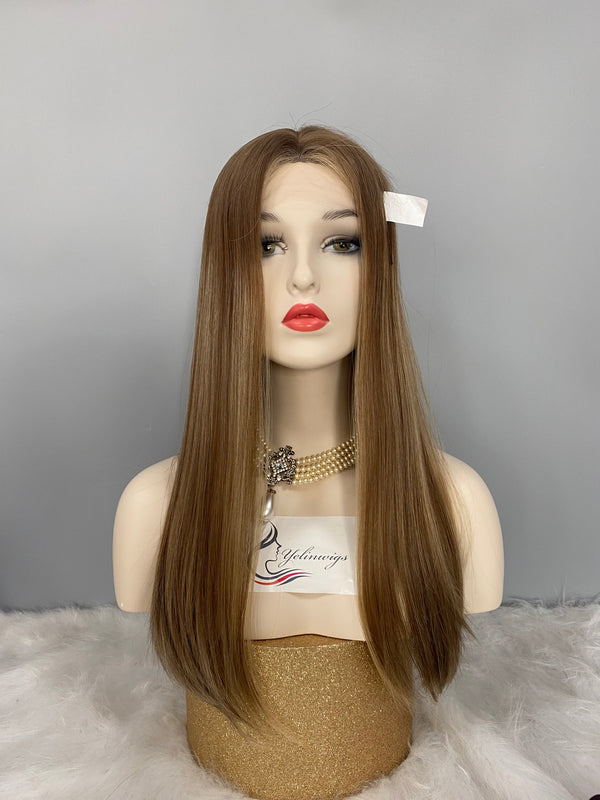 LACE TOP WIG RUROPEAN HAIR HIGHLIGHT BLONDE COLOR #8/10/16