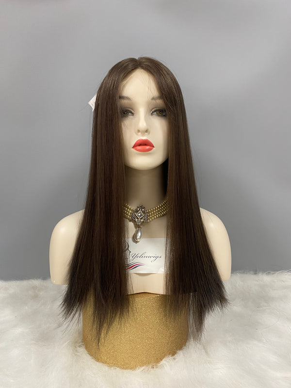 LACE TOP WIG NATURAL BRONW COLOR IN STOCK #4