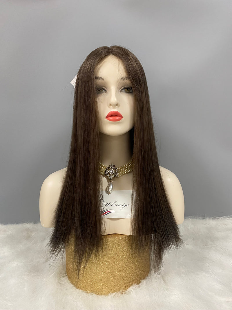 LACE TOP WIG NATURAL BRONW COLOR IN STOCK #4