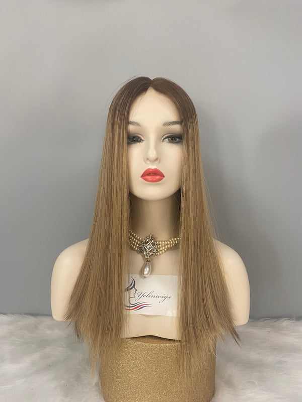 NEW COLOR WIGS IN STOCK BROWN COLOR WITH BLONDE HIGHLIGHTS #ZC-4
