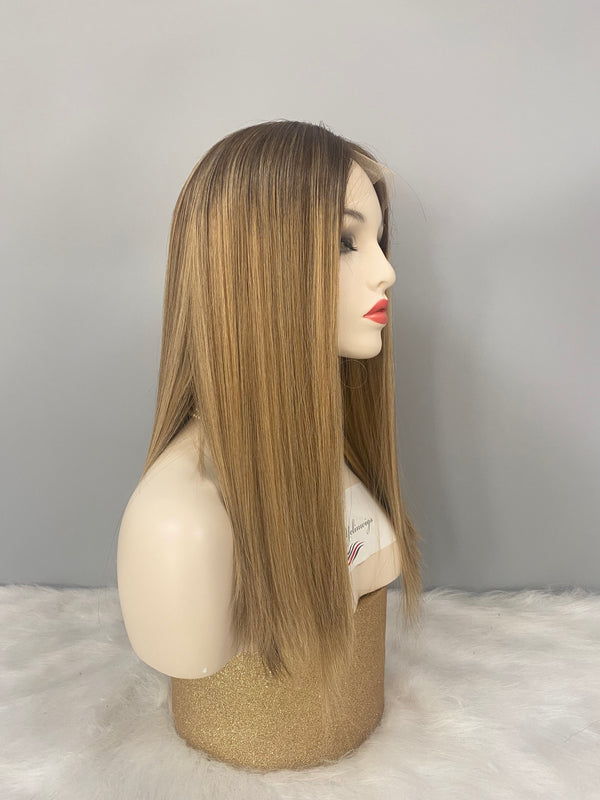 NEW COLOR WIGS IN STOCK BROWN COLOR WITH BLONDE HIGHLIGHTS #ZC-4