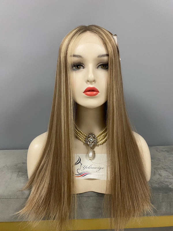EUROPEAN HAIR LACE TOP WIG LIGHT COLOR NATURAL HAIRLINE #LC-1