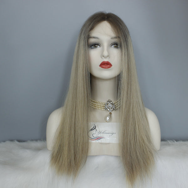 LACE TOP WIG RUROPEAN HAIR HIGHLIGHT COLOR #MOA