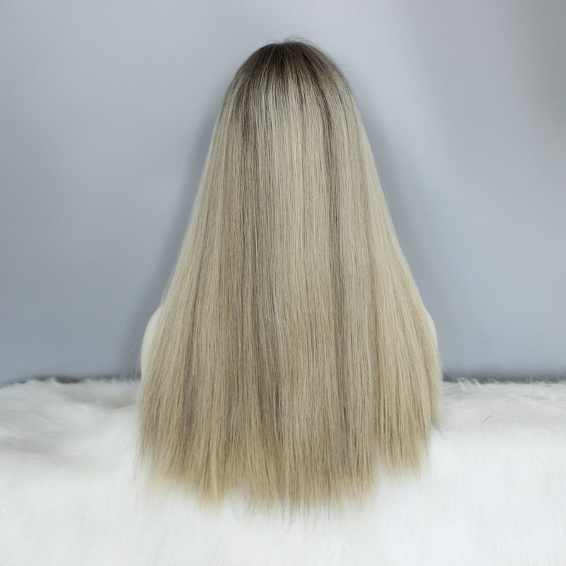LACE TOP WIG RUROPEAN HAIR HIGHLIGHT COLOR #MOA
