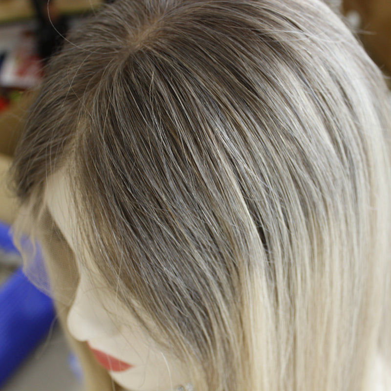 LACE TOP WIG RUROPEAN HAIR HIGHLIGHT COLOR #MOA