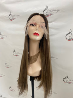 LACE TOP WIG RUROPEAN HAIR HIGHLIGHT COLOR #4/6/8/16