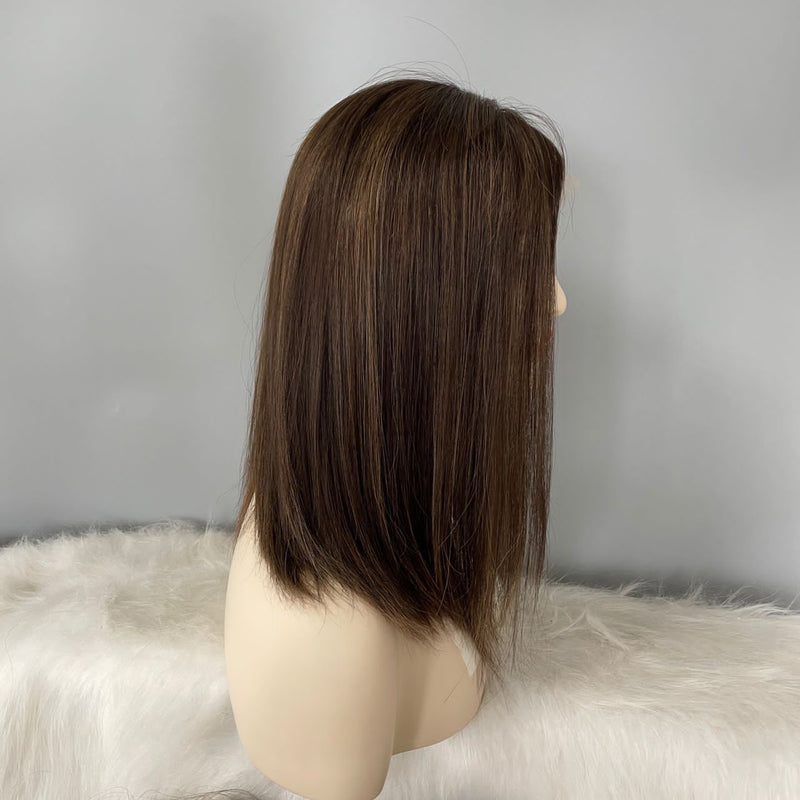 LACE TOP WIG RUROPEAN HAIR HIGHLIGHT COLOR #1/2/8